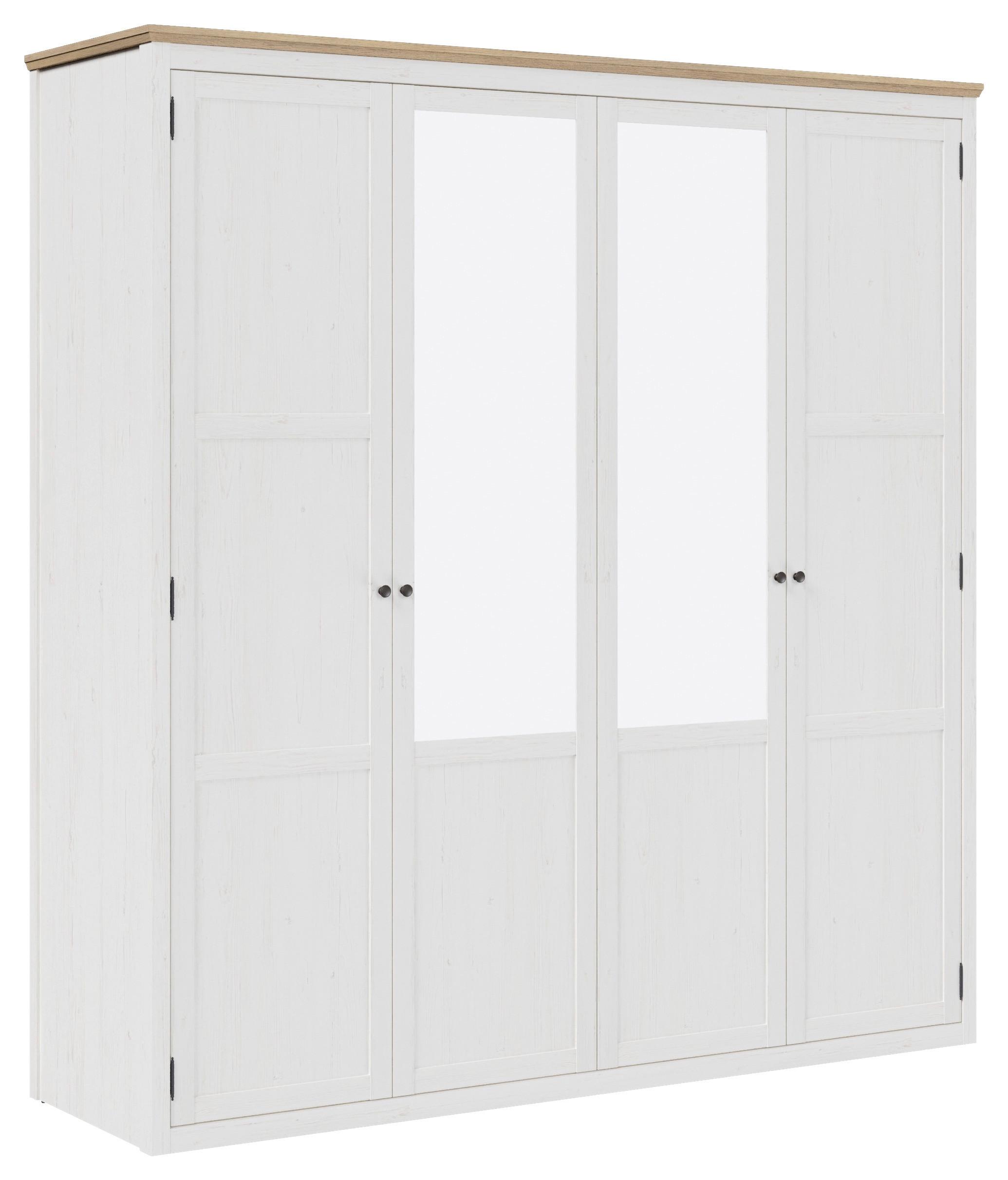Drehtürenschrank Korsika Eiche-/Pinienfarben - Eichefarben/Schwarz, ROMANTIK / LANDHAUS, Holzwerkstoff/Metall (208,6/219,7/62cm) - Mömax