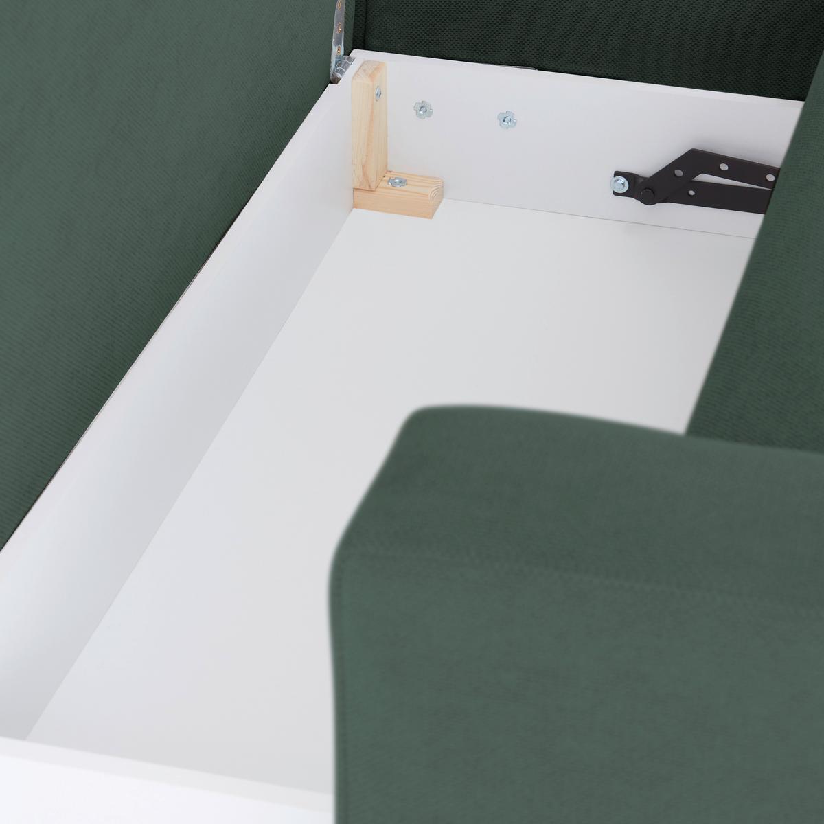 Kutna Garnitura Bergamo - šumska zelena/crna, Moderno, tekstil/metal (238/162cm) - Mömax