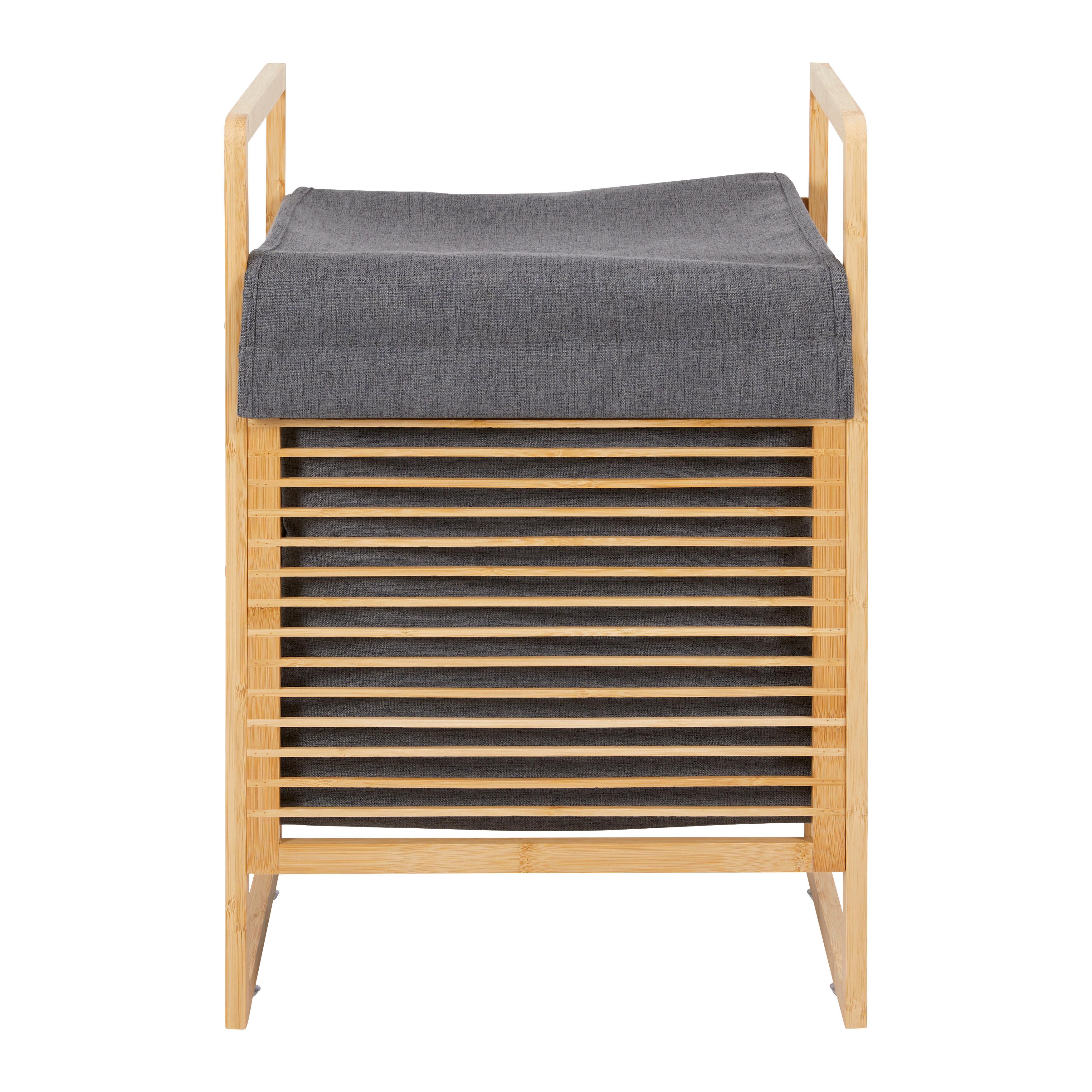 Szennyestartó Elija - sötétszürke, Modern, textil/fa (40/35/61cm) - Bessagi Home
