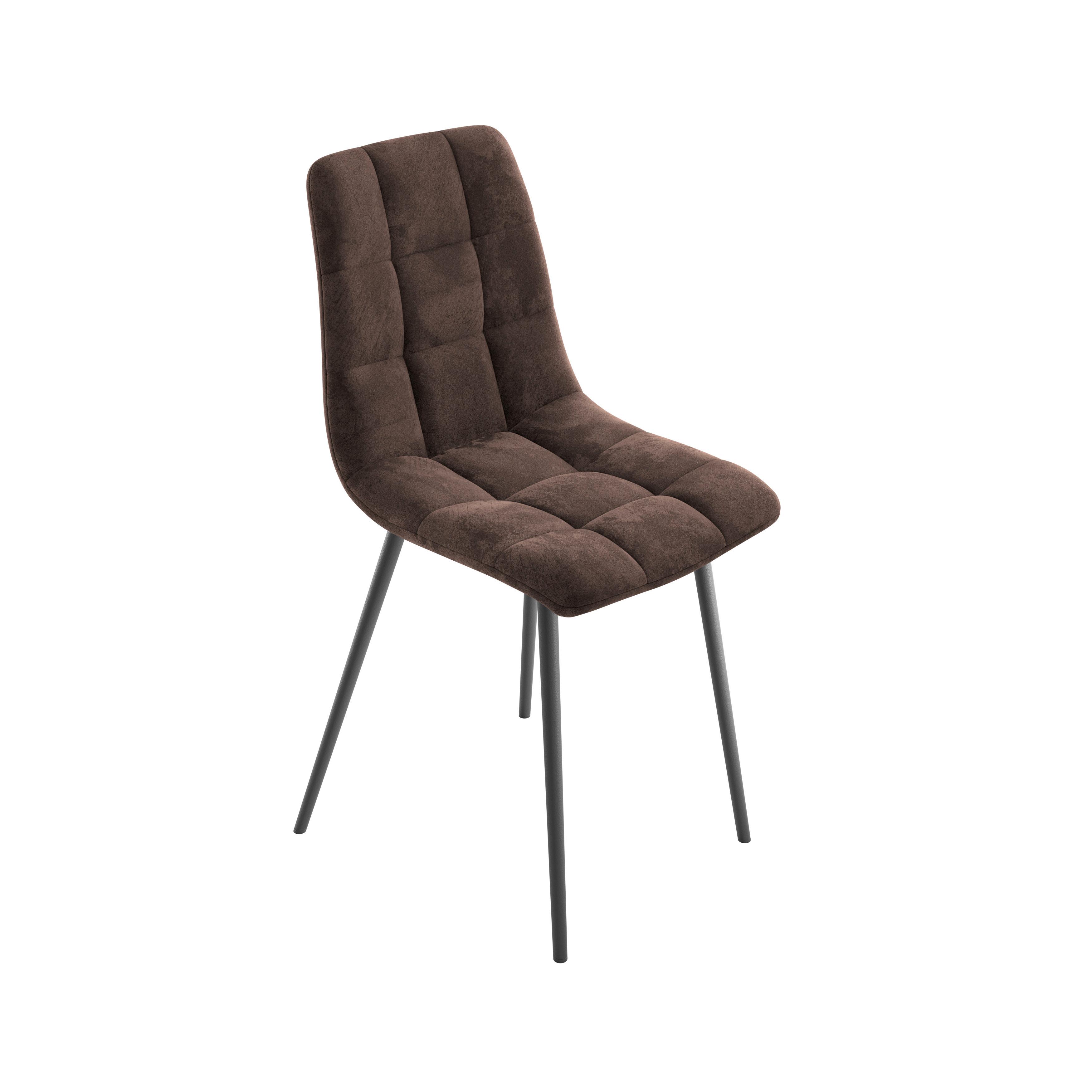 Stol Lech, Rjava - črna/rjava, Konvencionalno, kovina/tekstil (45/88/55cm) - Mömax