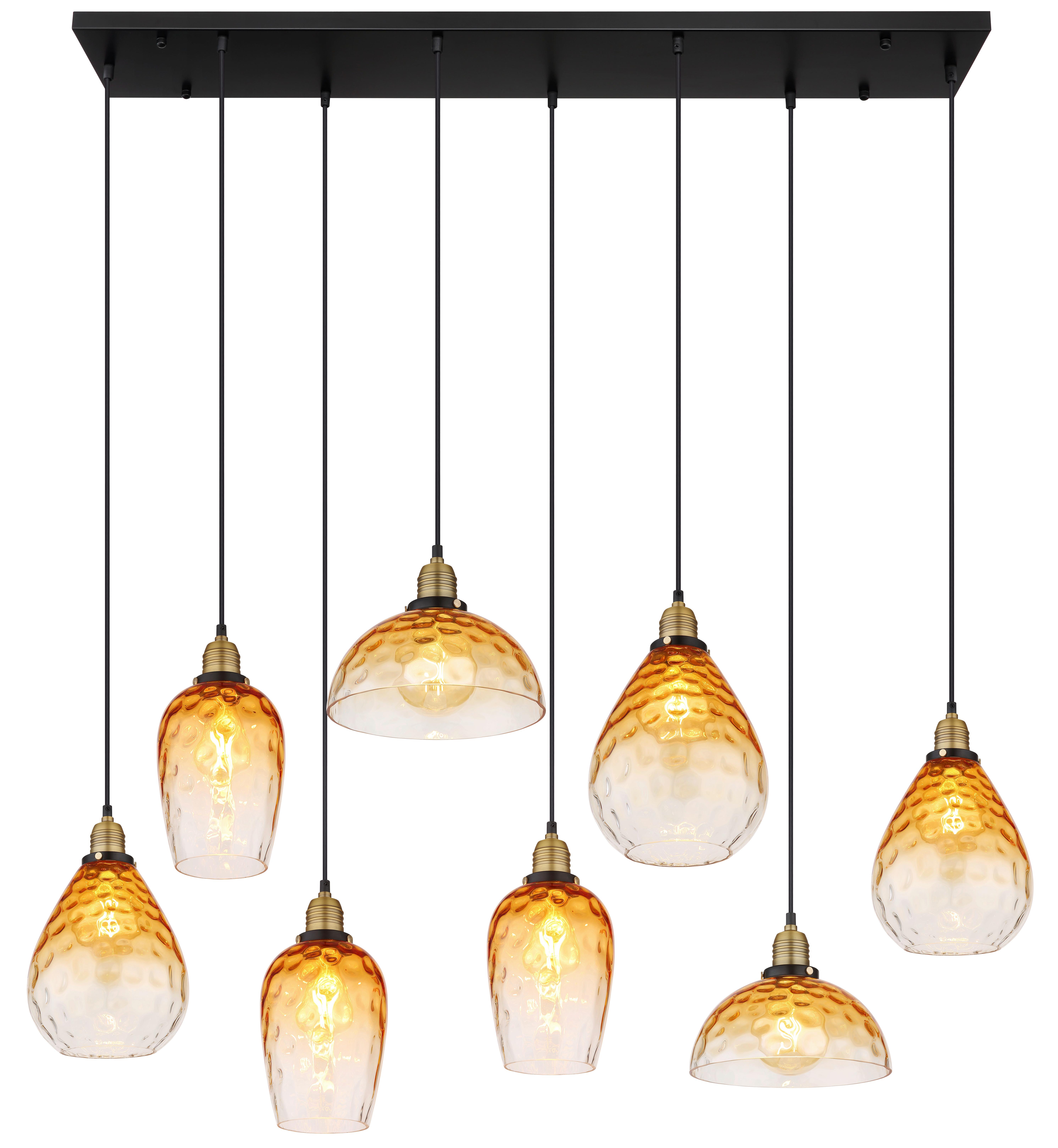 Hängeleuchte Salvy Messingfarben max. 60 Watt - Klar/Messingfarben, Basics, Glas/Metall (125/41/130cm) - Globo