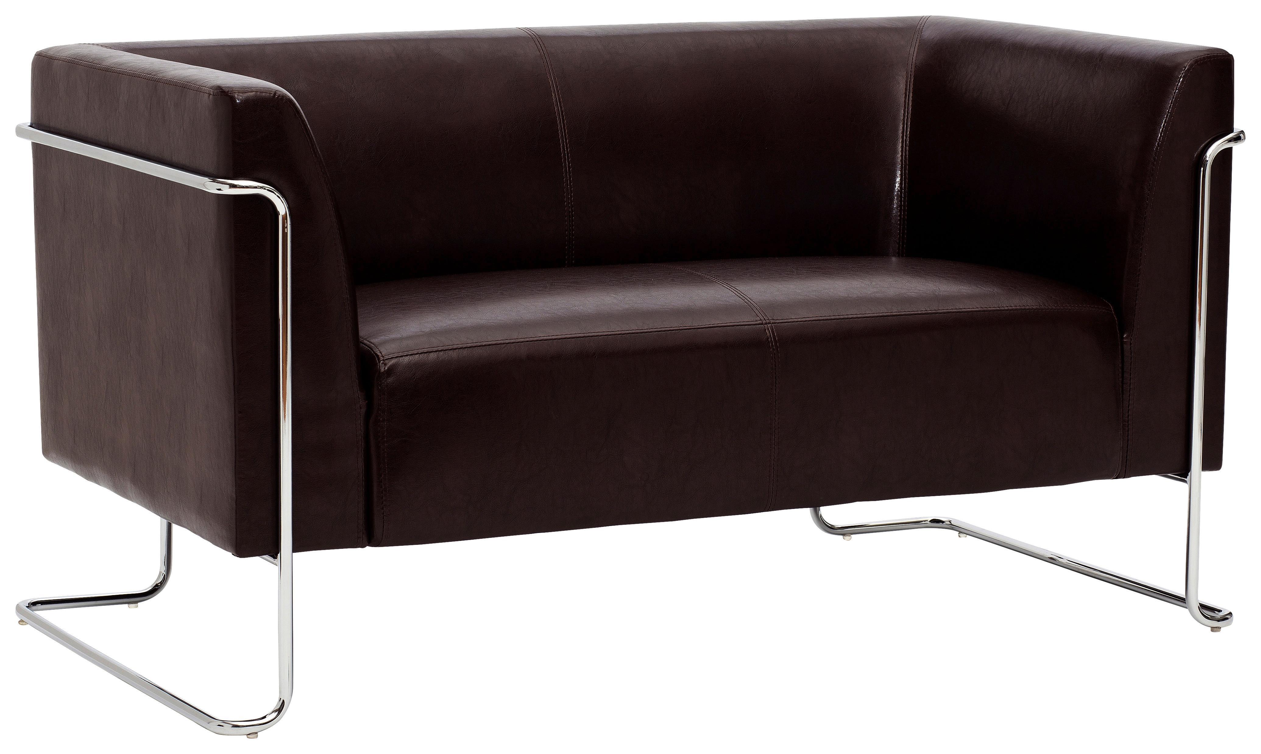 Dvosed Curacao, Rjava - srebrne barve/temno rjava, Moderno, kovina/tekstil (130/71/74cm) - MID.YOU