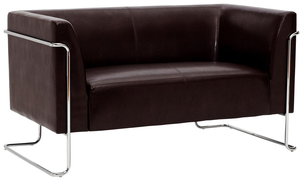 Dvosed Curacao, Rjava - srebrne barve/temno rjava, Moderno, kovina/tekstil (130/71/74cm) - MID.YOU
