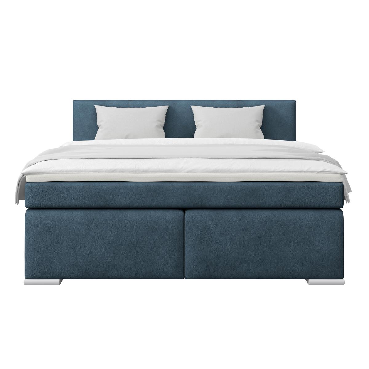 PAT BOXSPRING MIRA 1 - albastru închis, Basics, plastic/lemn (160/200cm)
