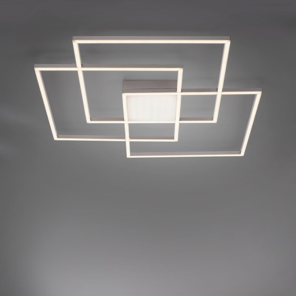 LED-Deckenleuchte Asmin max. 48 Watt - Silberfarben, Design, Kunststoff/Metall (75/75/6cm)