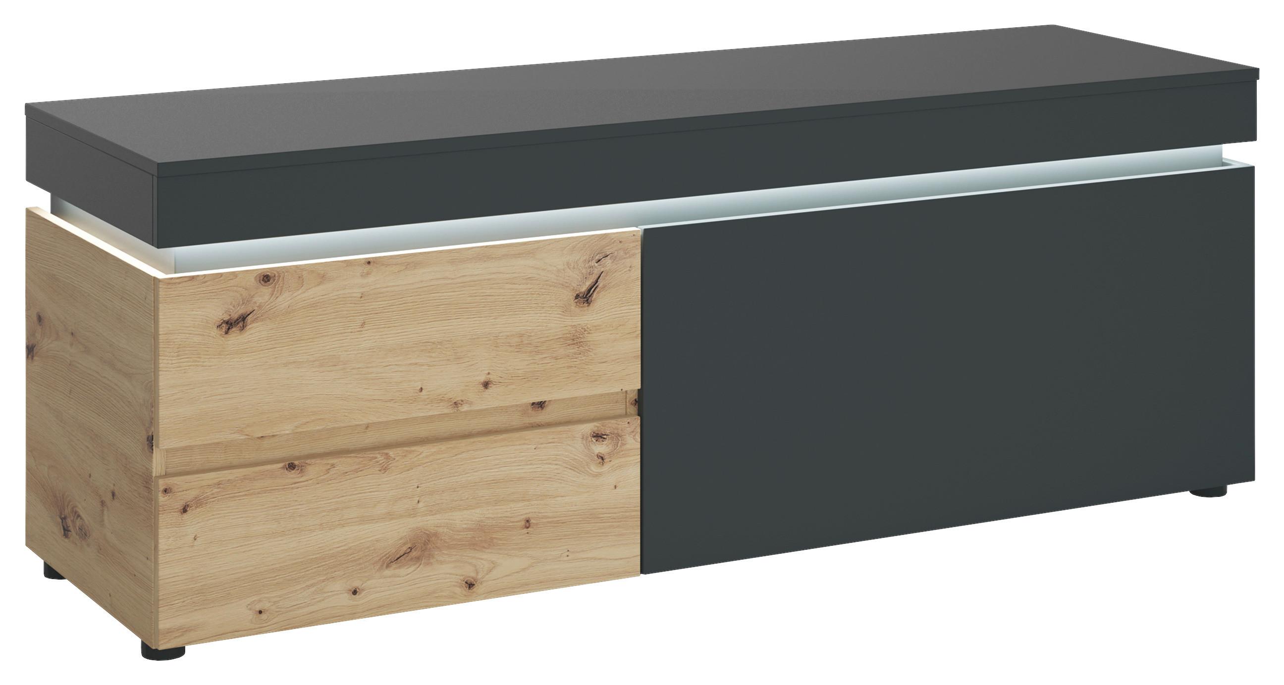 Comodă TV LUCI GRAU - stejar Artisan/gri, Trend, material pe bază de lemn (150,4/56,7/48cm) - Modern Living