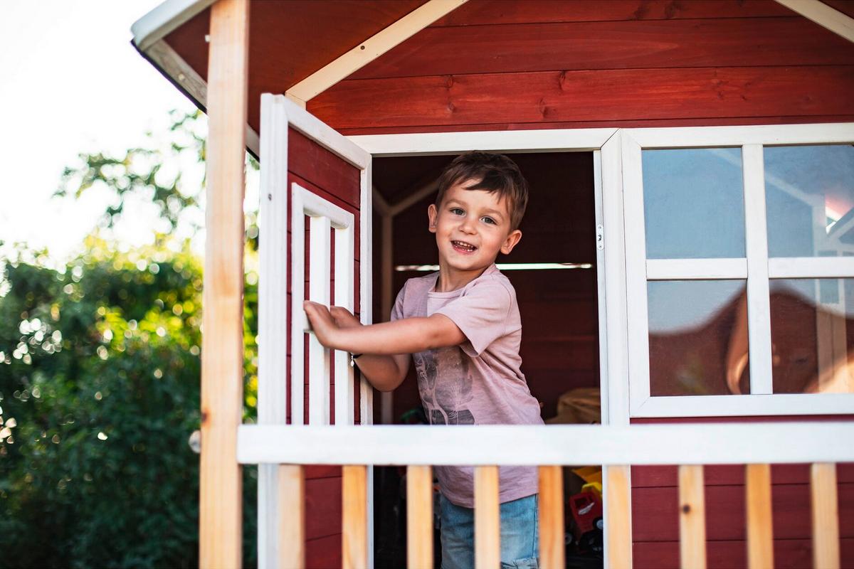 Igralna Hišica Exit Loft 300, Rdeča - rdeča, Konvencionalno, les (369/190/215cm) - EXIT Toys