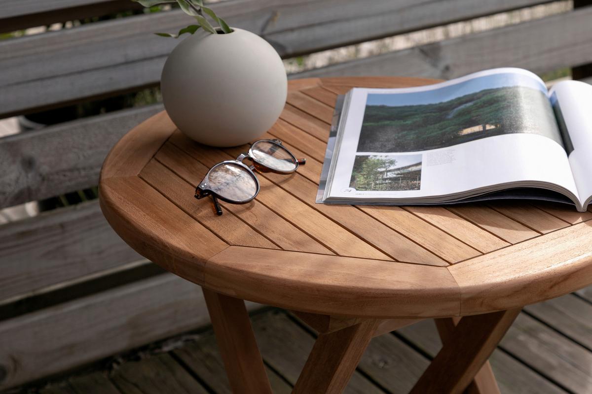 Gartenbeistelltisch Kenya ca. 50x50 cm Teak massiv - Teakfarben, KONVENTIONELL, Holz (50/50/50cm) - Gardenson