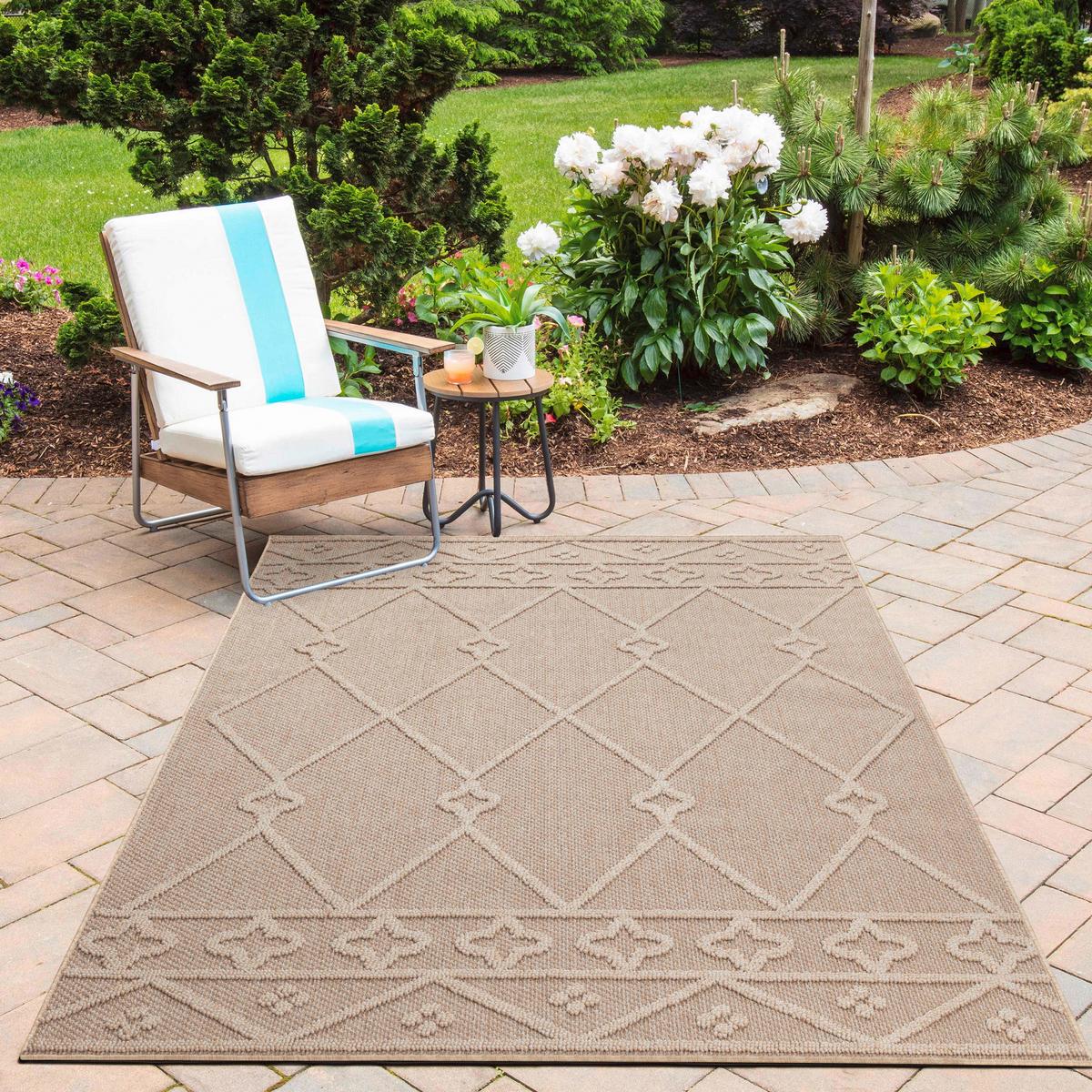 Outdoorteppich Patara Beige ca. 80x150cm - Beige, Design, Textil (80/150cm) - Novel