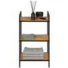 HYLLA AZRA II -SB- - svart/naturfärgad, Modern, metall/naturmaterial (39/70/32,5cm) - Mömax