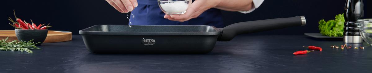 Grillserpenyő Black Line - fekete, Konventionell, műanyag/fém (28/28/5cm) - Gourmesto