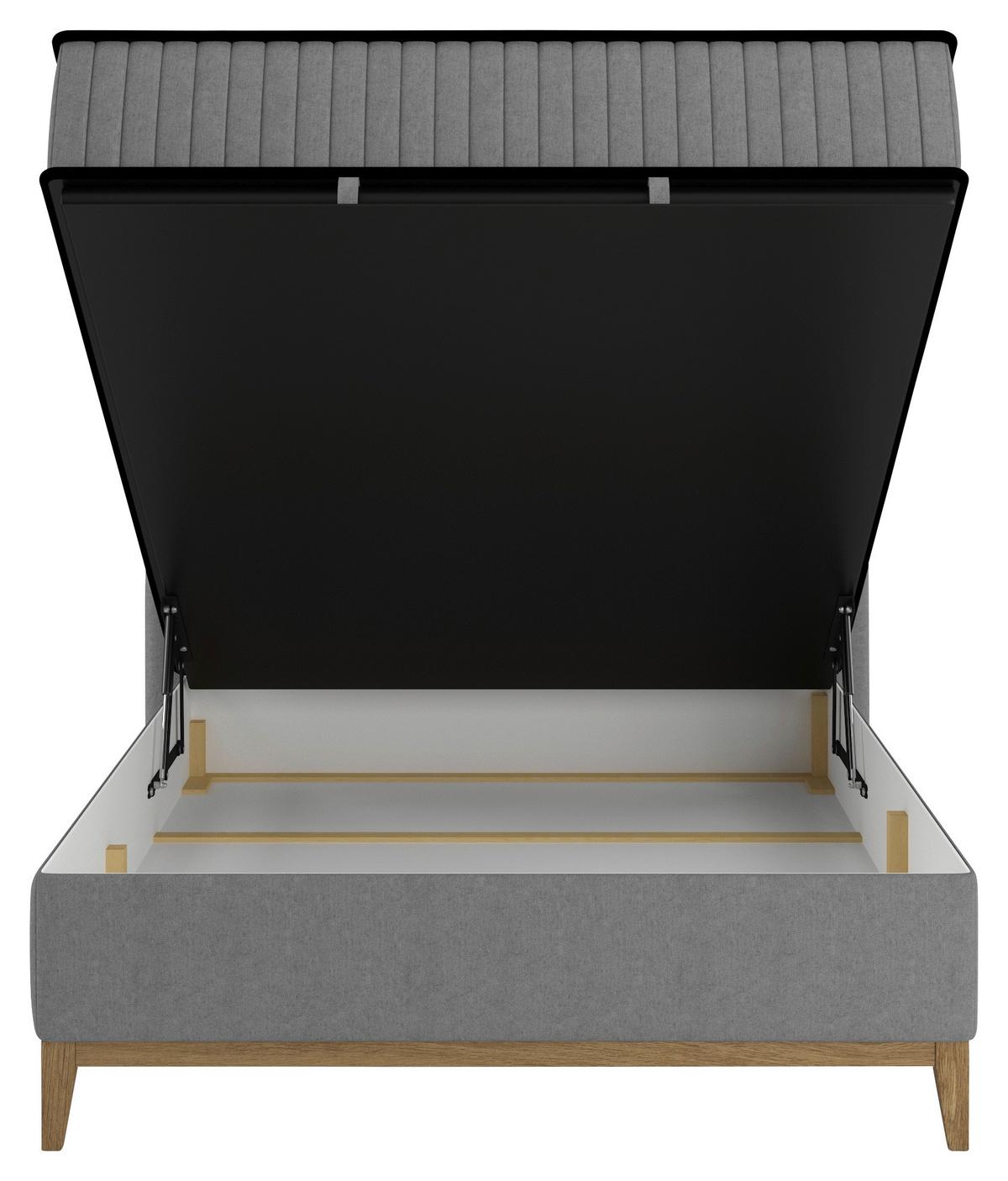 Bett Elena Gaphitfarben ca. 120x200cm - Graphitfarben, KONVENTIONELL, Holz/Holzwerkstoff (120/200cm) - Sembella