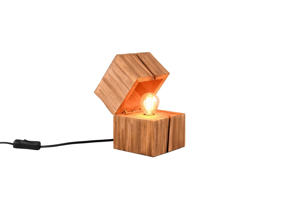 LAMPA STOŁOWA 514110130 TREASURE - kolor naturalny, Trend, drewno (12/16/12cm) - Trio Leuchten