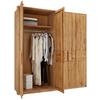 GARDEROB MED GÅNGJÄRNSDÖRRAR VERO - ekfärgad, Klassisk, trämaterial/trä (206/223/63cm) - ecoTree