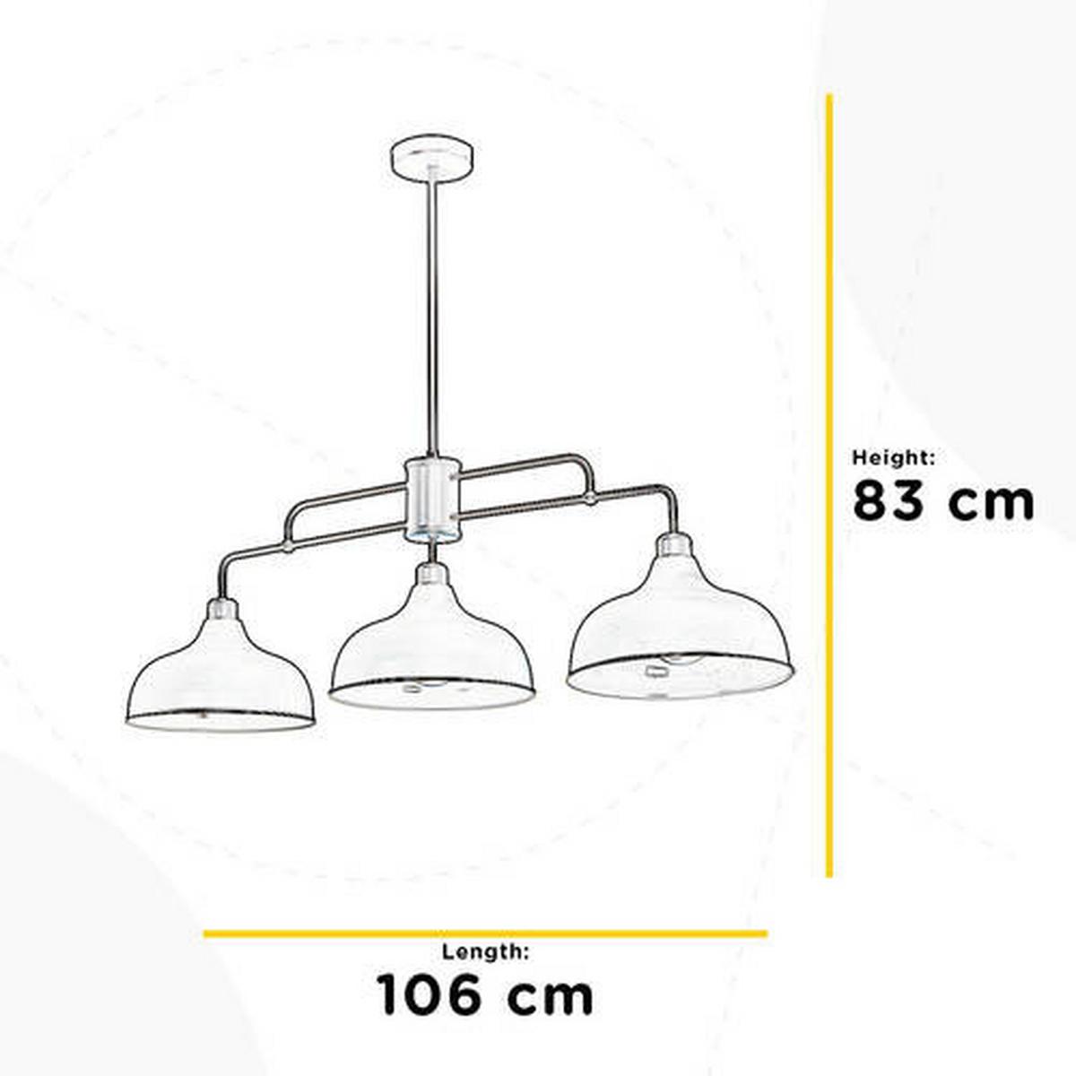 Hängeleuchte Oslo Grau max. 22 Watt - Grau, KONVENTIONELL, Metall (106/83/45cm)
