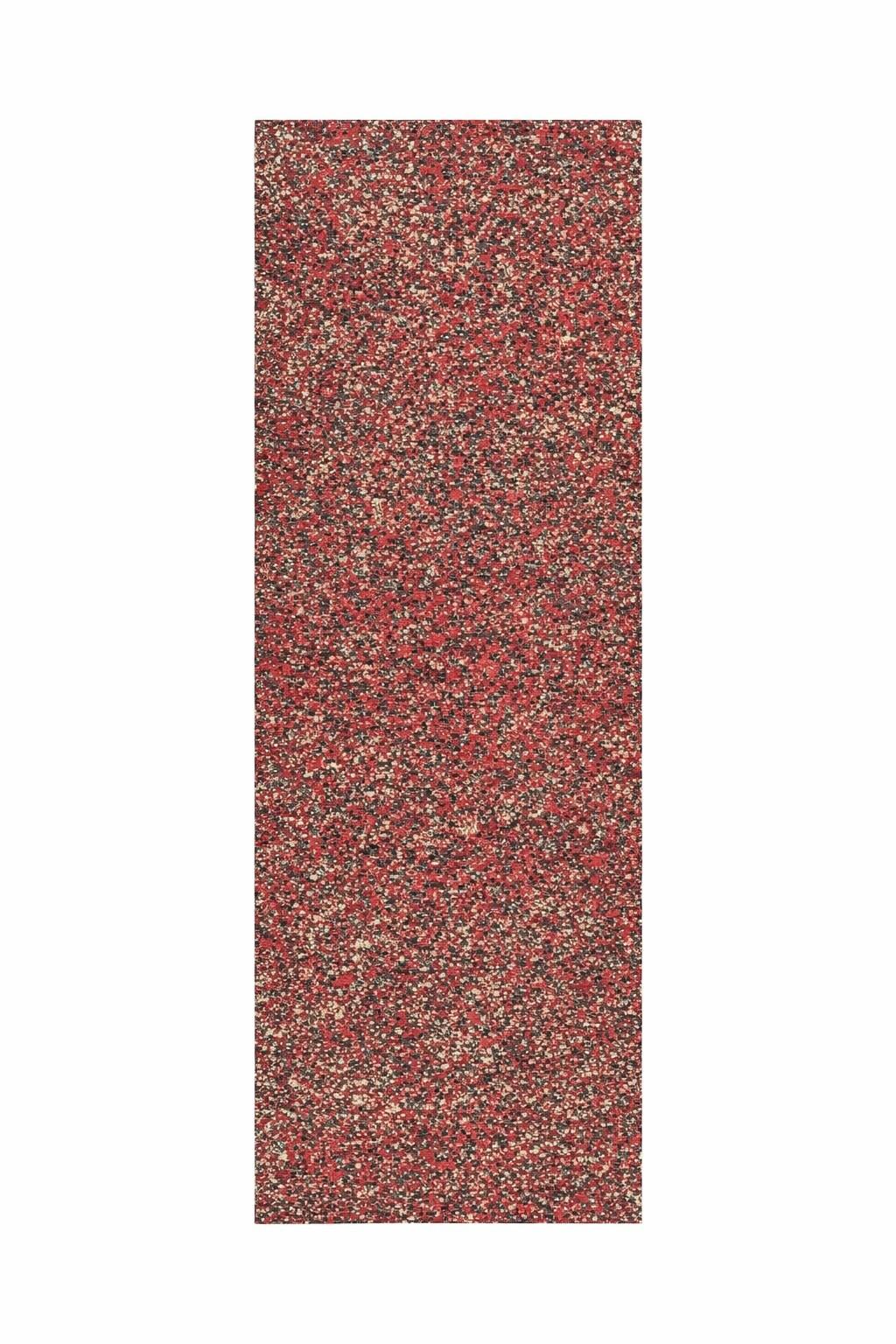 Flachwebeteppich Finish 125 Rot / Gold 80x150 - Rot/Goldfarben, Basics, Leder (80/150cm) - Kayoom