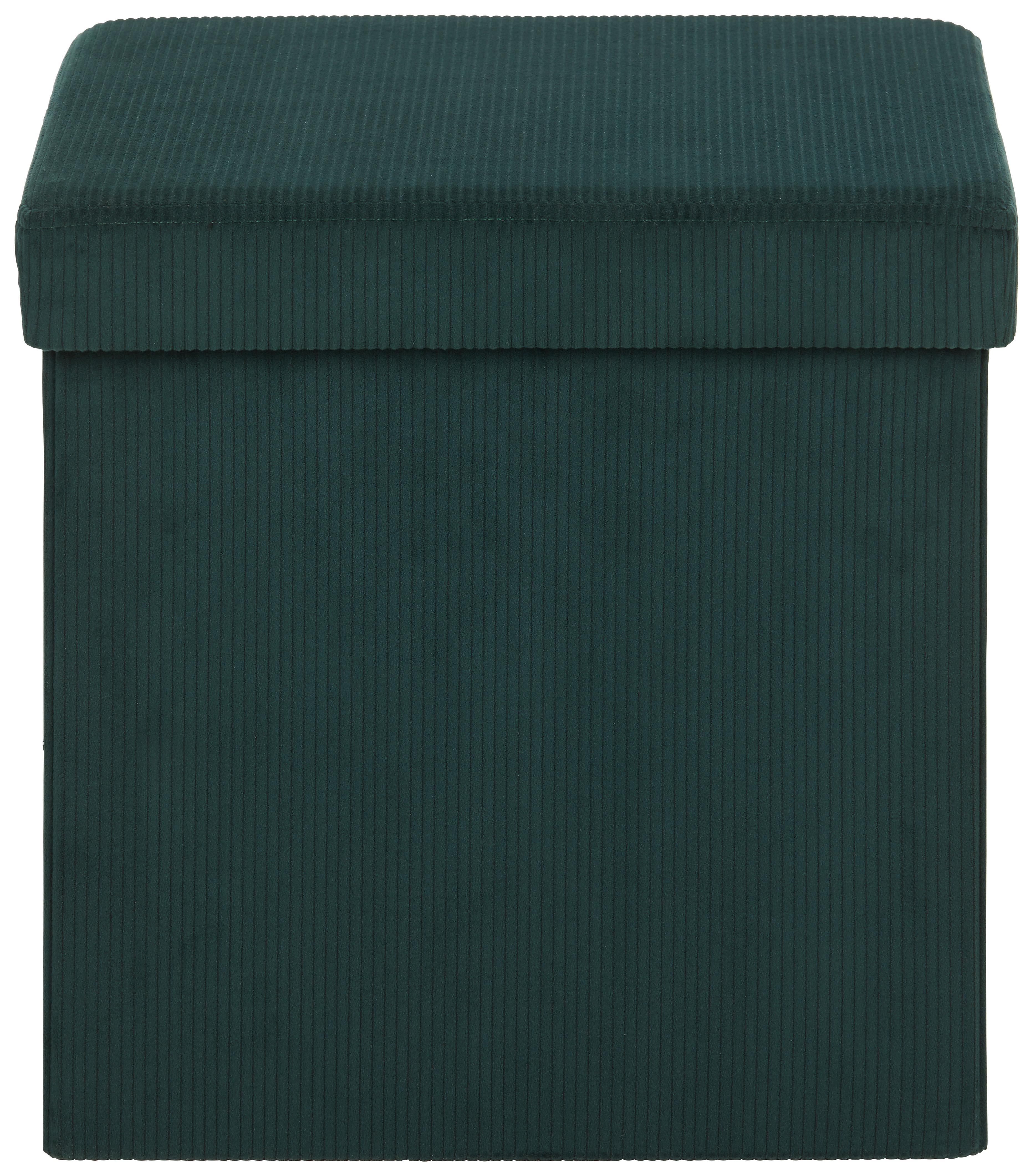 Zaboj Za Sedenje Cord -Sb-, Temno Zelena - temno zelena, tekstil (38/38/38cm) - Modern Living