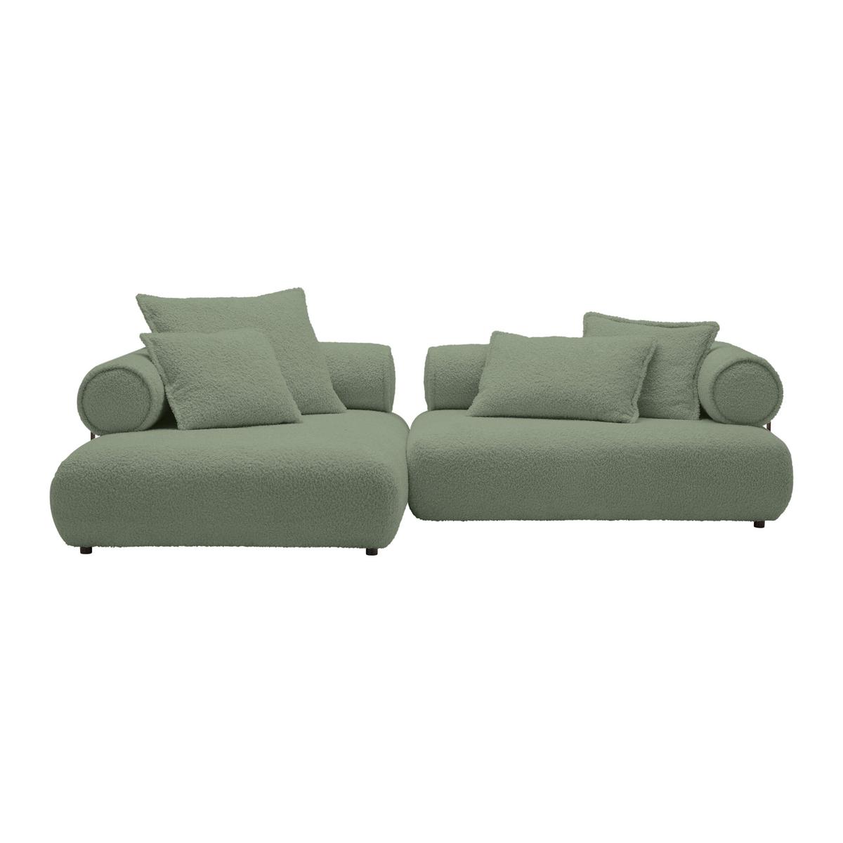 Wohnlandschaft Casimir Mintgrün - Schwarz/Mintgrün, LIFESTYLE, Kunststoff/Textil (180/78/310cm) - Premium Living