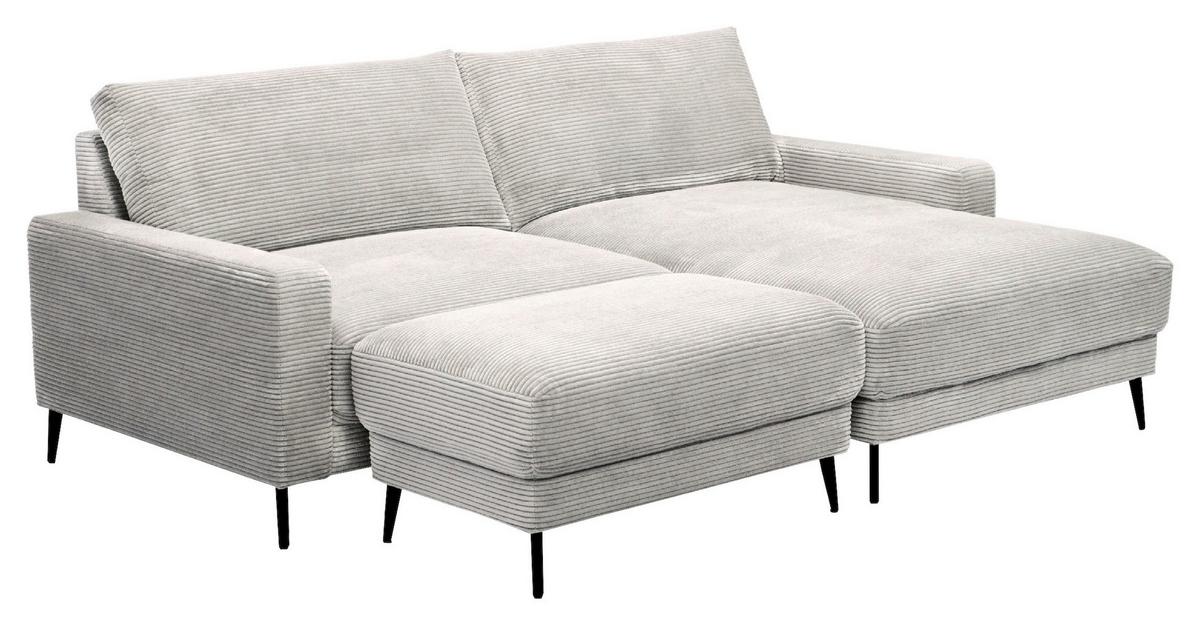 Kutna Garnitura Cora - bež/crna, Moderno, tekstil/metal (223/86/161cm) - Mömax