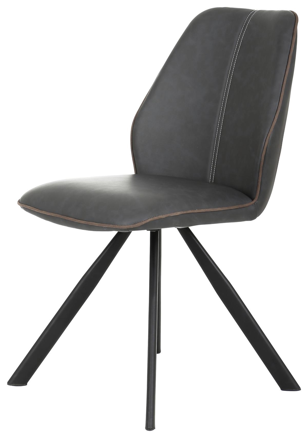 KRZESŁO RIHANNA - czarny/brązowy, Modern, metal/tkanina (44/88/62cm) - Mömax