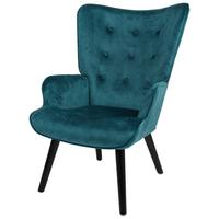 Fotelj Luke, Turkizna, Pravi Les - turkizna/črna, Moderno, kovina/tekstil (68/96/74cm)