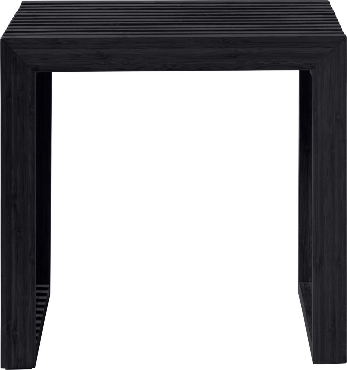 Hocker RIB ca. 45x43x35 cm - Schwarz, KONVENTIONELL, Holz (45/43/35cm) - MID.YOU