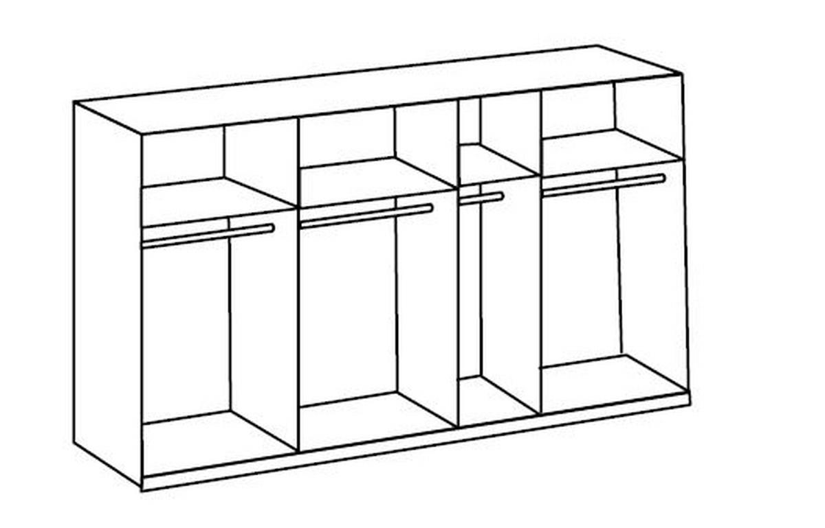 Ormar S Kliznim Vratima Level - boje hrasta/boje kroma, Basics, drvni materijal/metal (350/216/65cm) - Modern Living