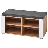 Garderobenbank in Grau/Weiß/Eichefarben - KONVENTIONELL, Holzwerkstoff (84/42/40cm) - Mömax