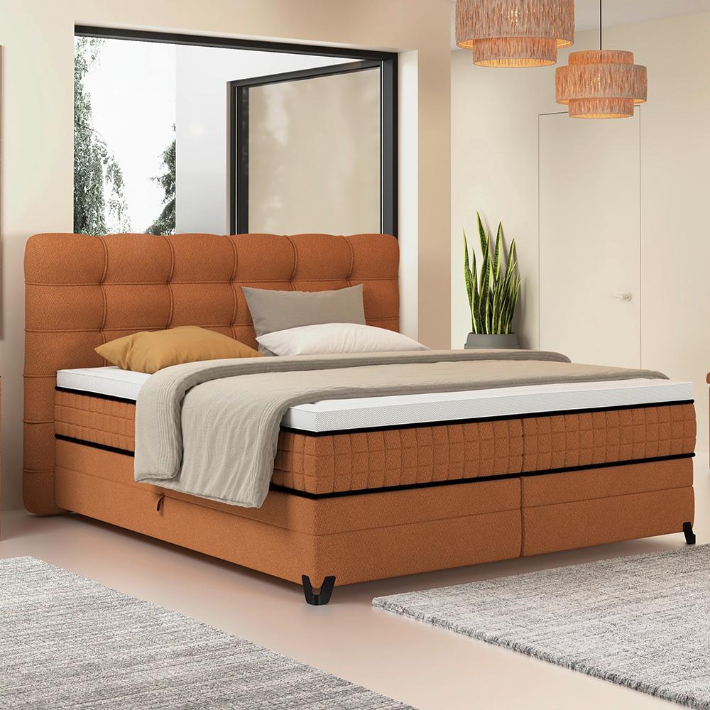 Boxspringbett Carmen C Rostfarben ca. 160x200cm - Rostfarben, KONVENTIONELL, Holz/Holzwerkstoff (160/200cm) - Premium Living