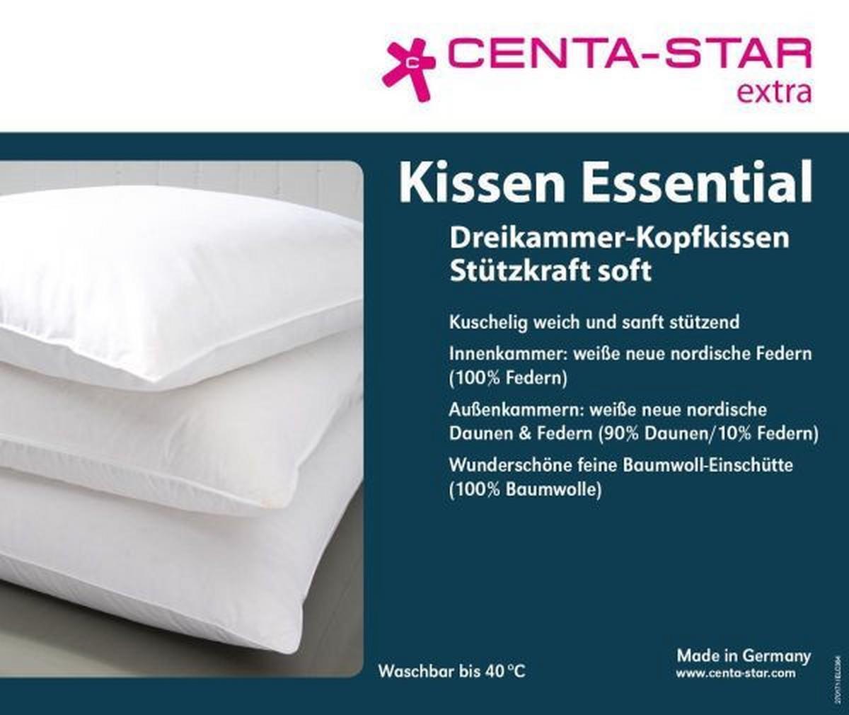 PODUSZKA 3-KOMOROWA 7495.22 ESSENTIAL 3KK - biały, Design, tkanina (80/80cm) - Centa-Star