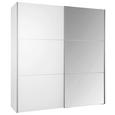 Omara Z Drsnimi Vrati Bianco - aluminij/bela, Konvencionalno, kovina/leseni material (200/216/68cm) - Premium Living Omara Z Drsnimi Vrati Bianco - aluminij/bela, Konvencionalno, kovina/leseni material (200/216/68cm) - Premium Living