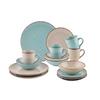 Kombiservice Milan Türkis/Beige, 16-teilig - Türkis/Beige, Basics, Keramik - Mömax