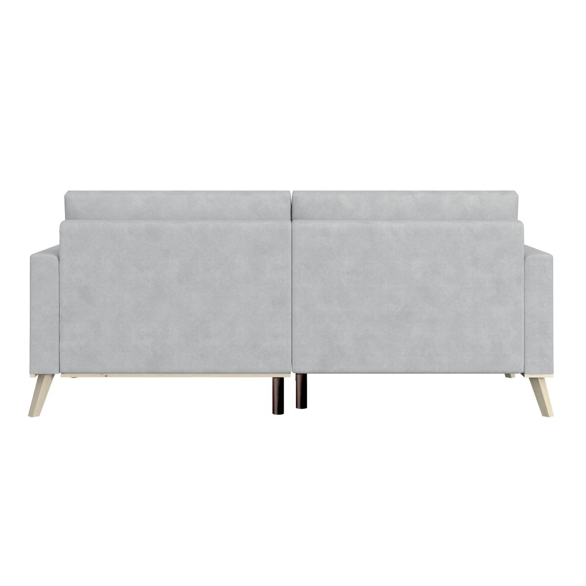 Kutna Garnitura Carini - srebrne boje/boje hrasta, Basics, tekstil/drvo (222/152cm) - Modern Living