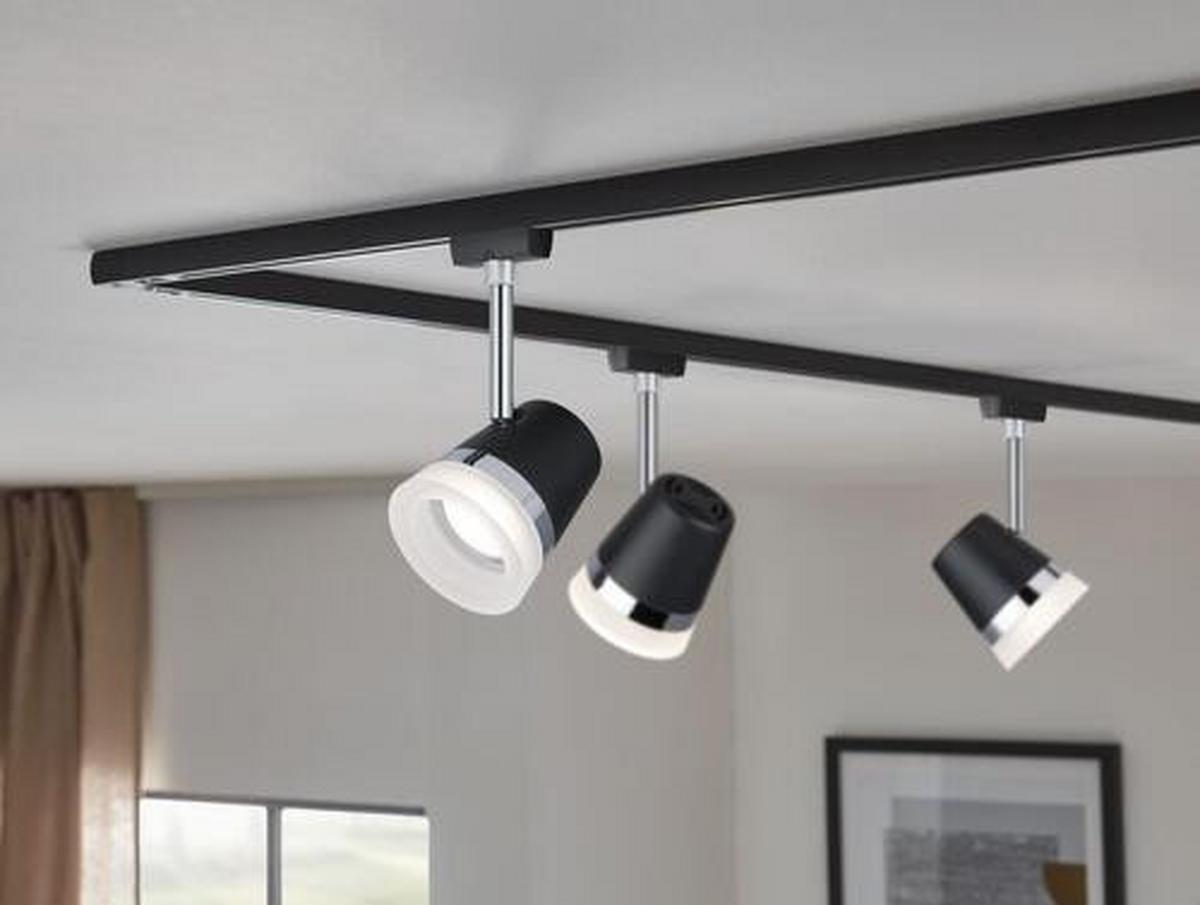 LED-Deckenleuchte Urail Spot Cone max. 15 Watt - Chromfarben/Schwarz, Design, Kunststoff/Metall (18,0cm) - Paulmann