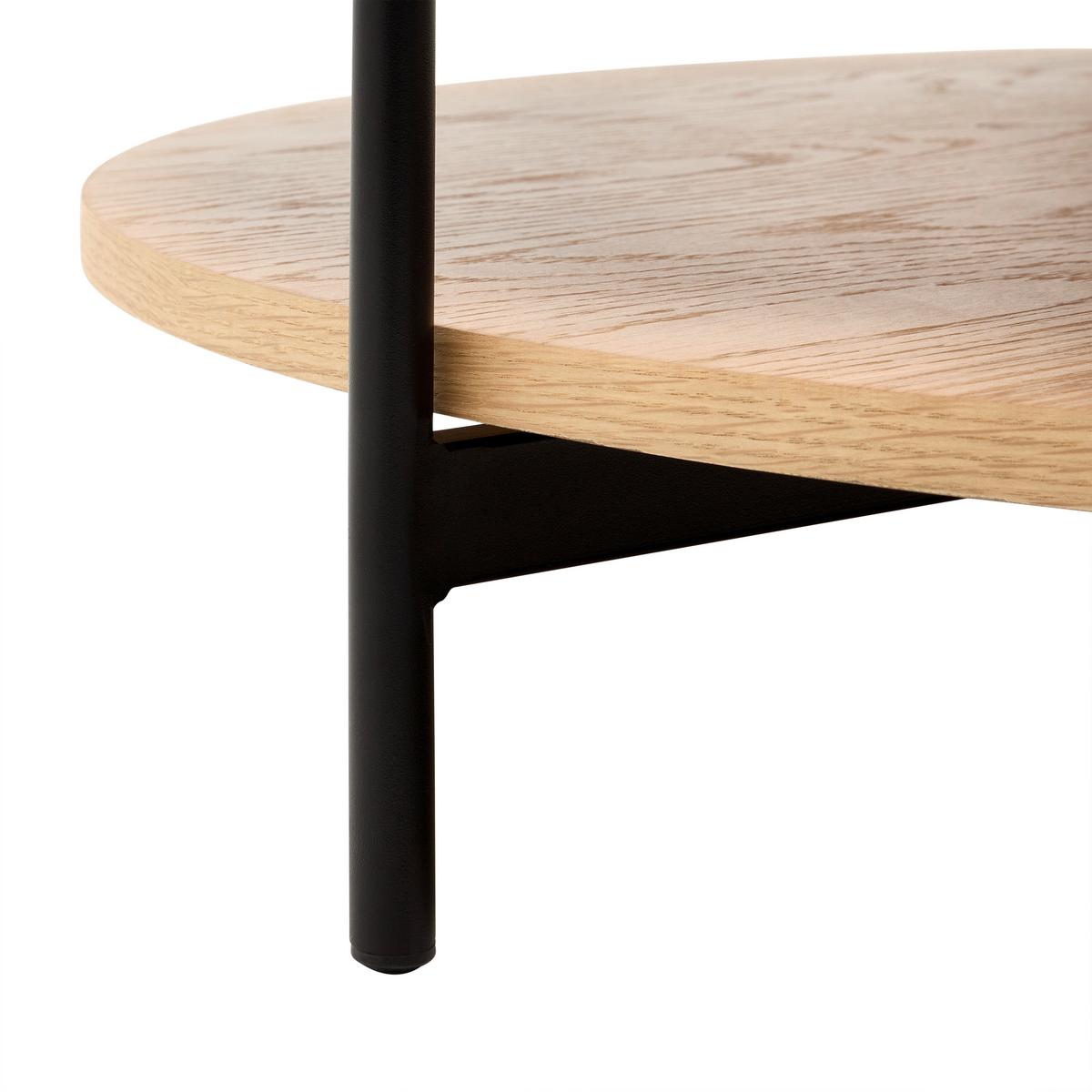 Dohányzóasztal Kerek Plate - natúr színű/fekete, Modern, faalapú anyag/fém (80/40/80cm) - Mömax