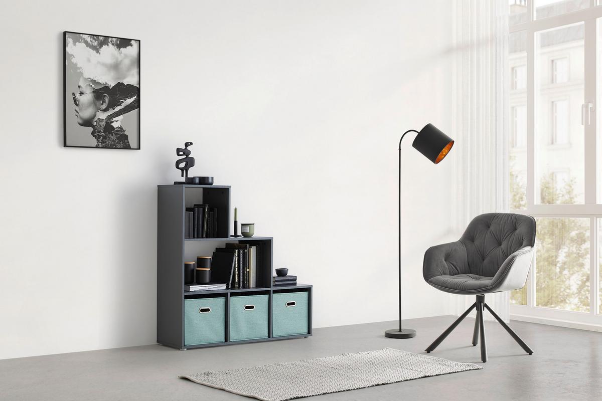 Regal Cassa 1 Anthrazit - Anthrazit, KONVENTIONELL, Holzwerkstoff (112/113/35cm) - Mömax