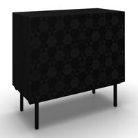 Kommode Roma ca. 85x80 cm MDF Schwarz - Schwarz, MODERN, Holz/Metall (85/80/40cm) - Bessagi Home