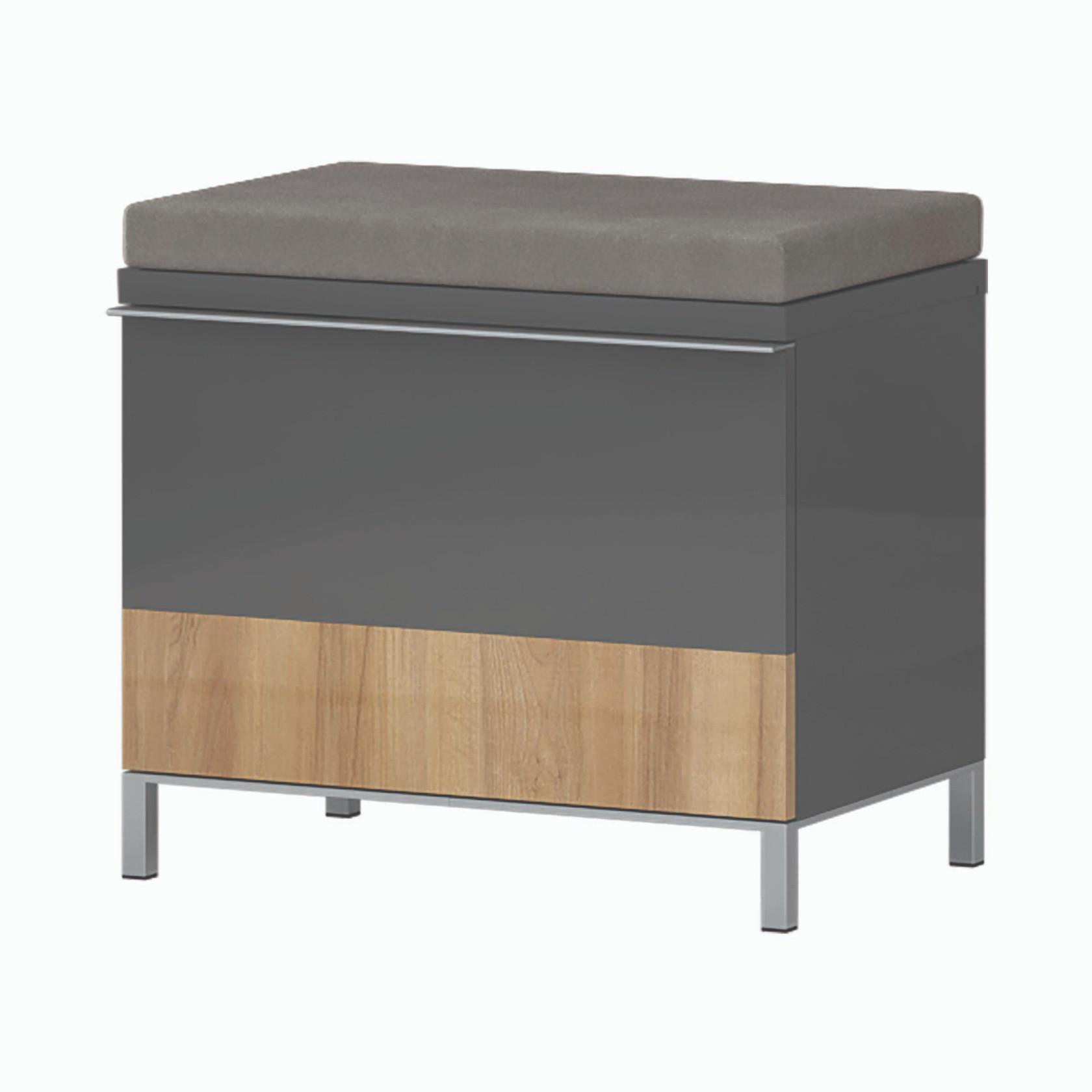 Előszobapad Onyx - króm/antracit, Modern, faalapú anyag/textil (56/51/35cm)