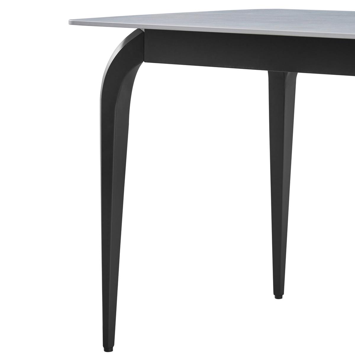 Jedilna Miza Ibiza, Keramika, Siva, 160x90 - siva/črna, Moderno, kovina/keramika (160/90/76cm)