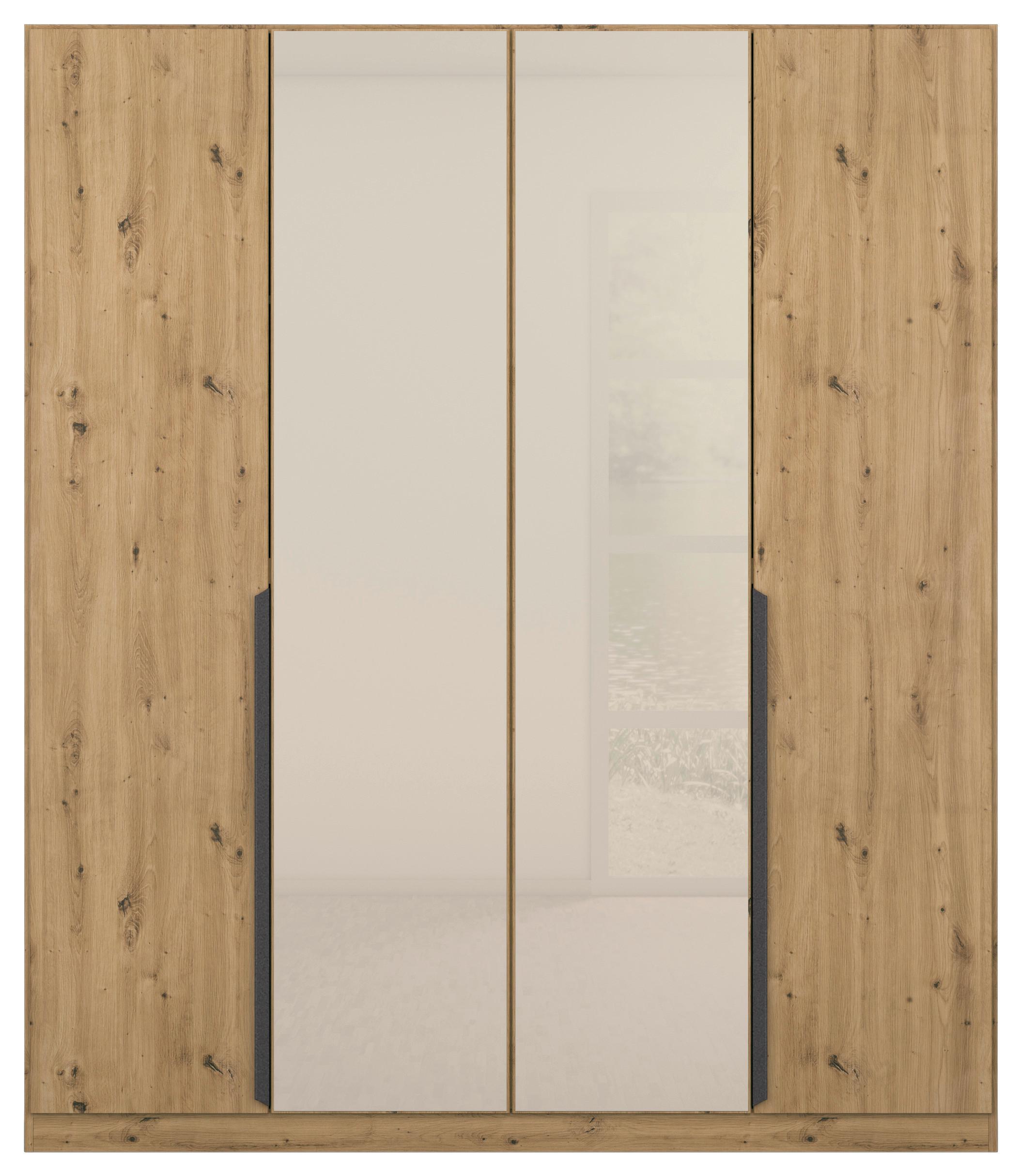 DULAP USI ROTATIVE ARTEMIS - stejar Artisan/șampanie, Modern, sticlă/material pe bază de lemn (181/210/54cm) - Modern Living