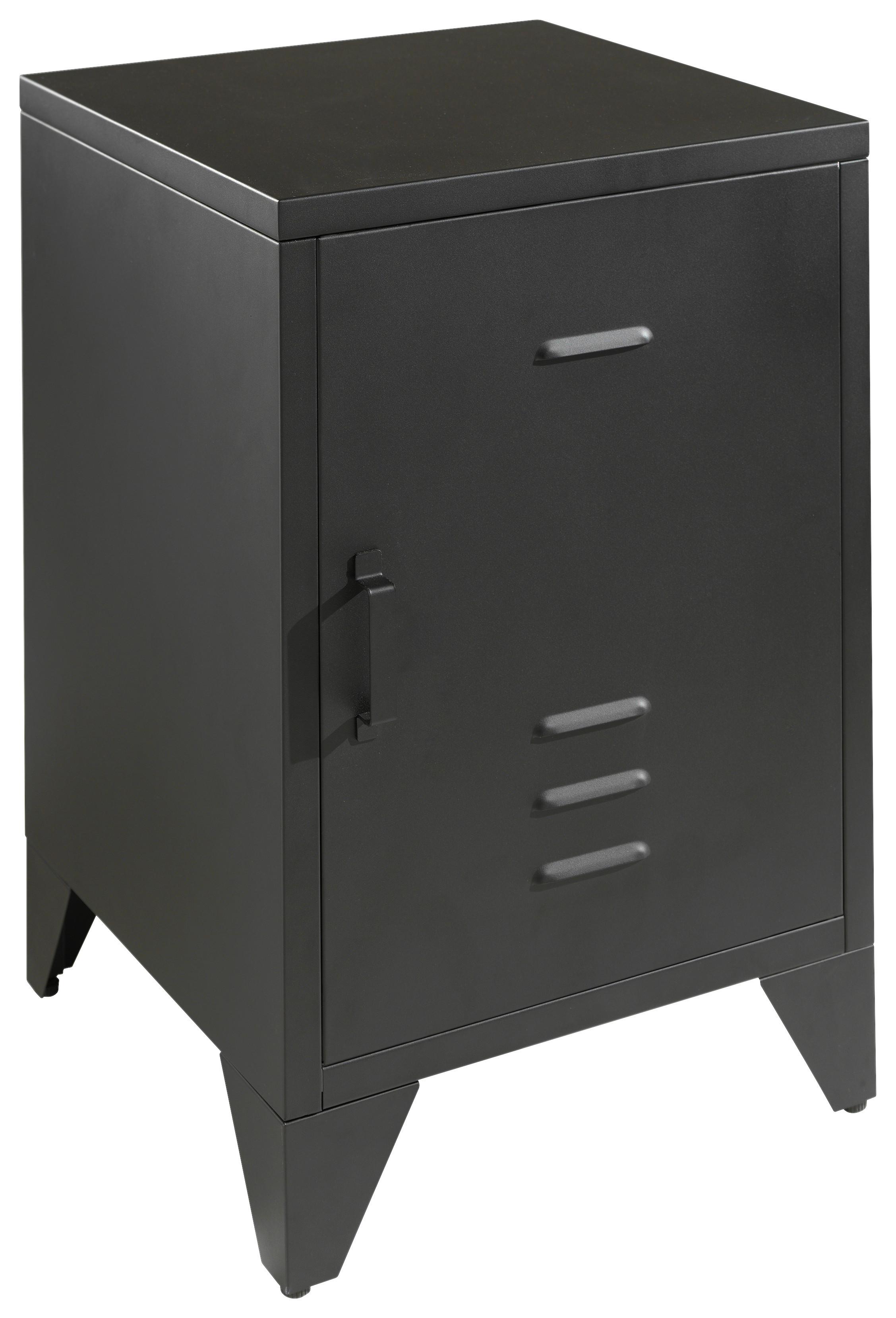 Nachtkästchen Bronxx Schwarz - Schwarz, MODERN, Metall (40/60/40cm) - Vipack