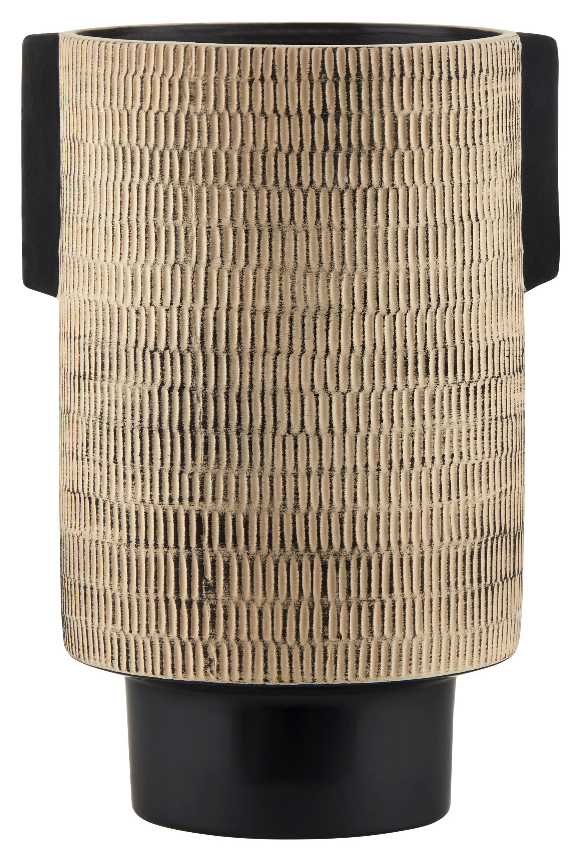 Vaza Akari -Paz- - črna/peščene barve, Konvencionalno, keramika (19,3/16,4/28cm) - Modern Living
