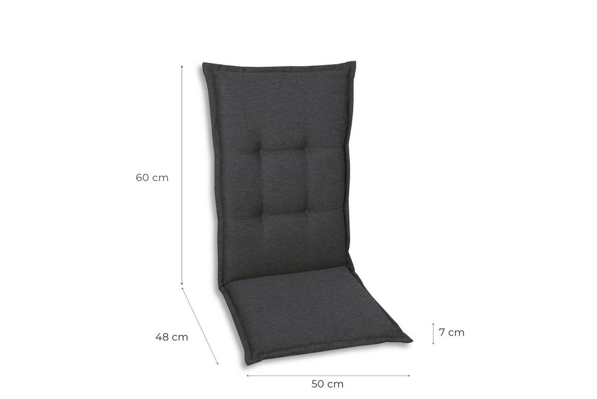 Sesselauflagenset 6-Teilig Anthrazit - Anthrazit, Basics, Textil (50/7/108cm)
