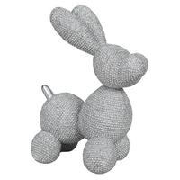 Dekor Nyúl Bunnybob - ezüstszínű, műanyag (11/7/15cm)