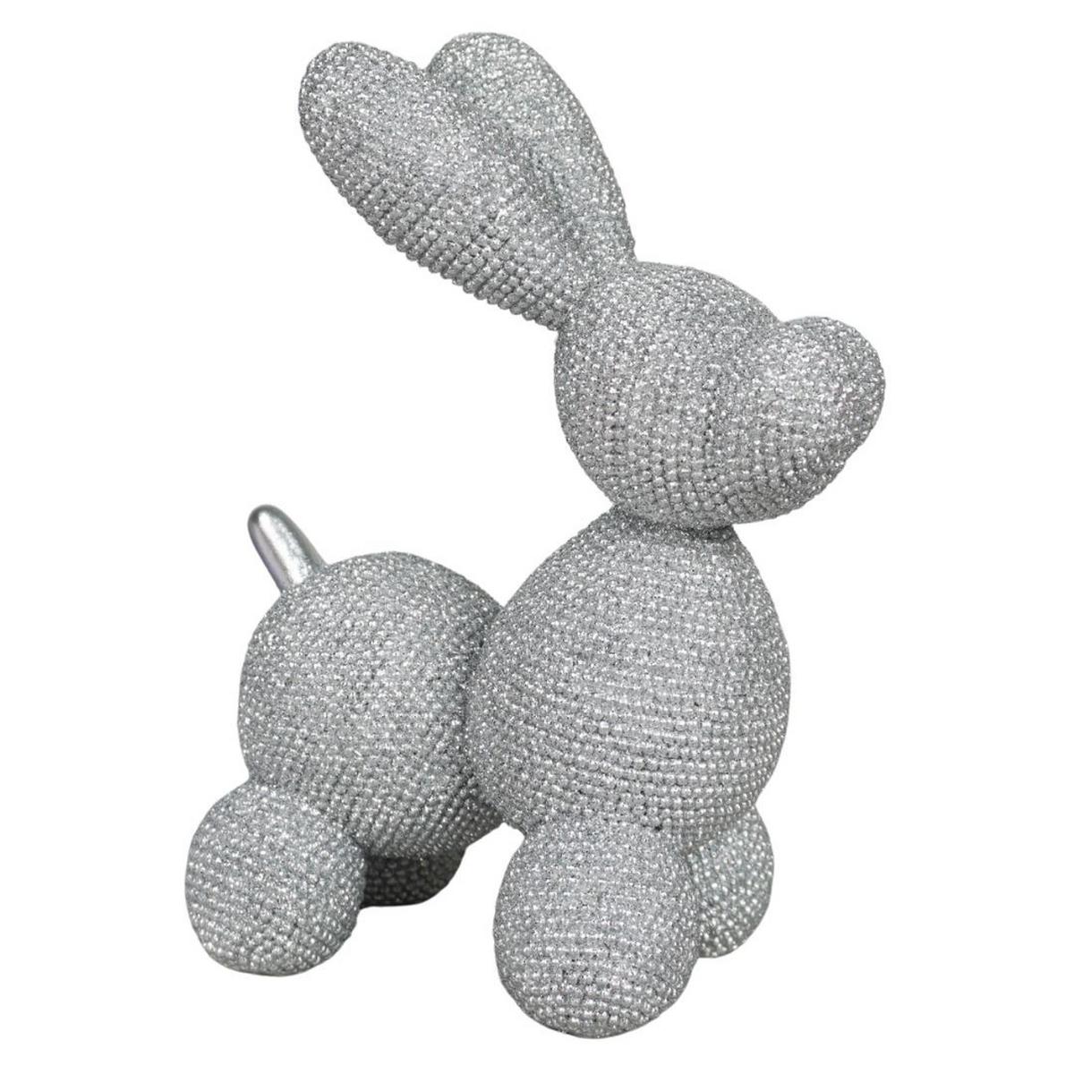 Dekor Nyúl Bunnybob - ezüstszínű, műanyag (11/7/15cm)