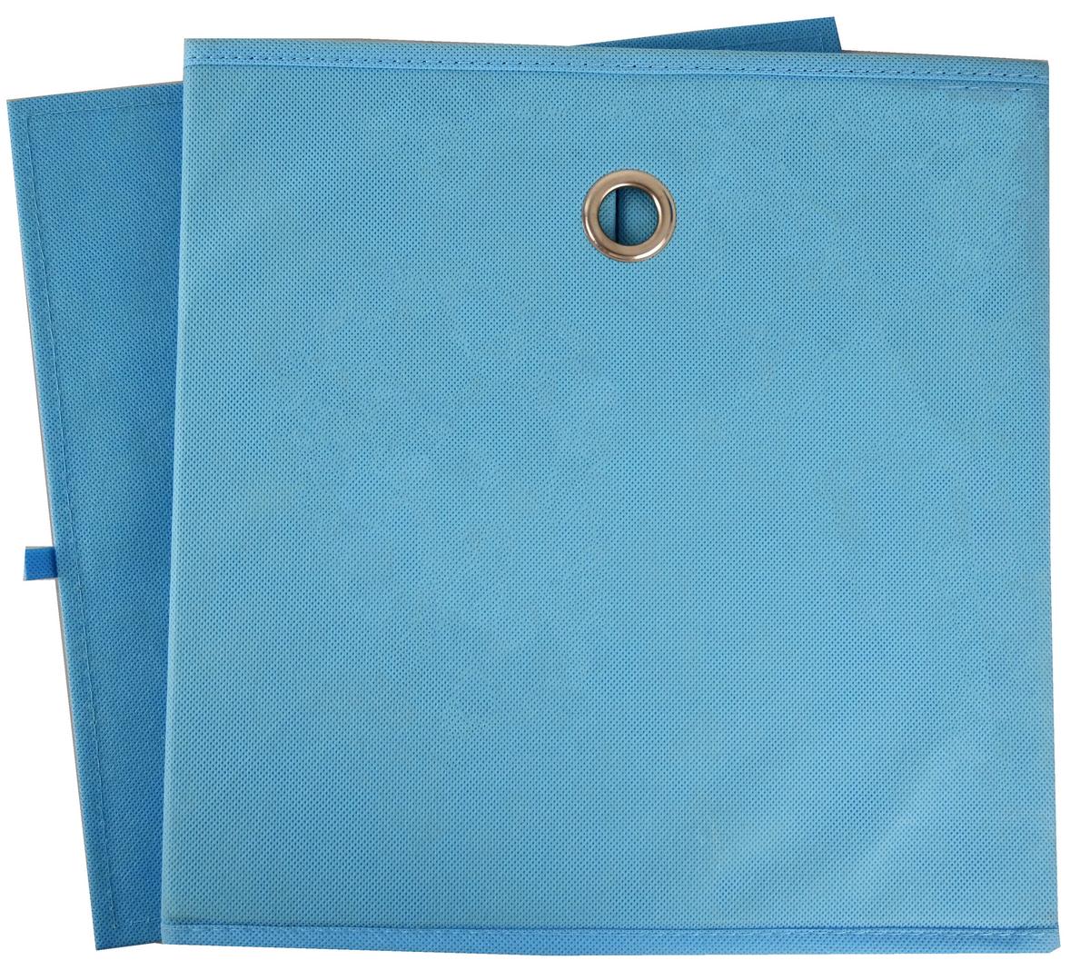 Faltbox Fibi in Blau - Hellblau, Konventionell, Karton/Textil (30/30/30cm) - Based