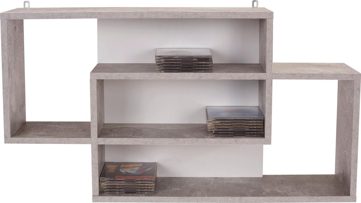 Raft de perete Dream - alb/gri, Modern, material pe bază de lemn (90/48/16cm) - Modern Living