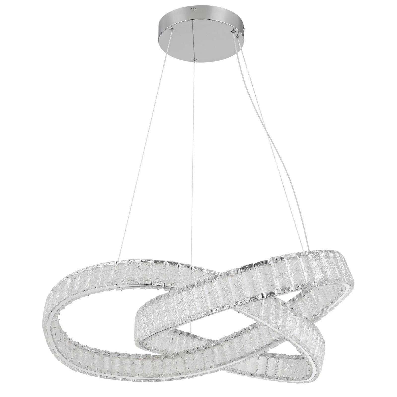 Led-hängeleuchte 67162-110cct - Klar/Chromfarben, Trend, Kunststoff/Metall (78/120cm) - Globo