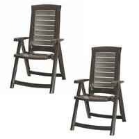 Klappsessel-Set Aruba Graphitfarben 2er-Set - Graphitfarben, KONVENTIONELL, Kunststoff (72/110/61cm) - Siena Garden