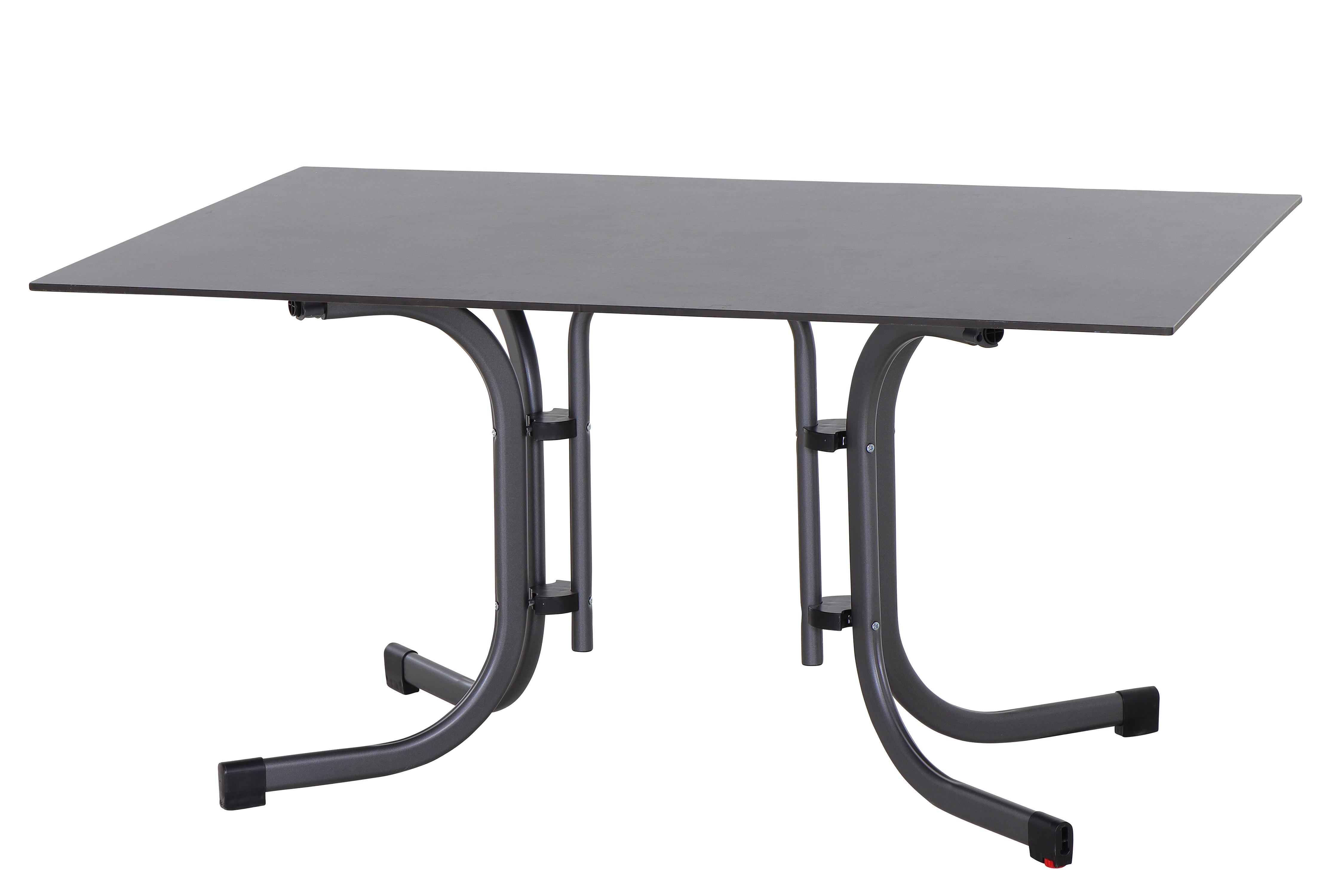 GARTENKLAPPTISCH K98065 - Anthrazit, KONVENTIONELL, Holzwerkstoff/Kunststoff (140/90/71cm) - Siena Garden